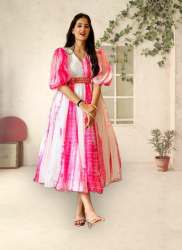 White MMS Gown With Digital Print 