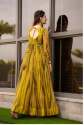 Yellow Laziz Gown With Digital Print  thumb 1