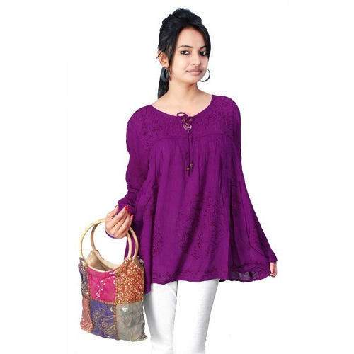 Casual Wear Plain Tunic Top by Sai Collection
