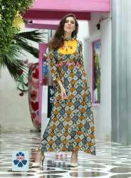 Rayon Fancy Work Kurtis