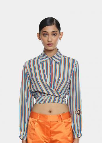 Get Pinstripes Western Top By Satya Paul Brand