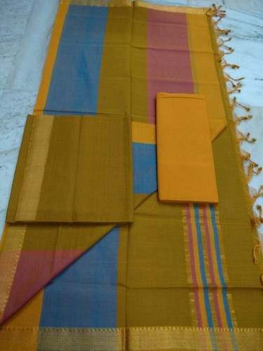 Handloom Mangalgiri Cotton Dress Material by Shivani Handlooms