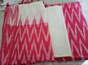 Ikat cotton Pink Dress material 