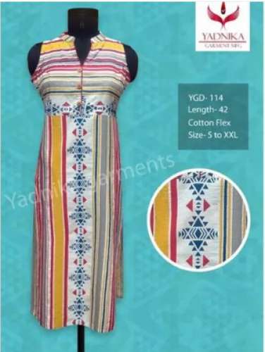 Ladies Sleeveless Cotton Kurti