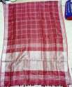 Checks Designer Linen Cotton Saree thumb 3