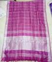 Checks Designer Linen Cotton Saree thumb 4
