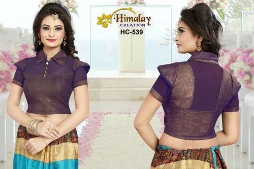 Ladies High Neck Half Sleeve Blouse