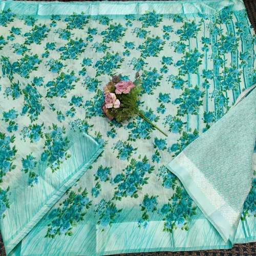 Designer Digital Printed Linen Silk Saree by Gallery Boutique