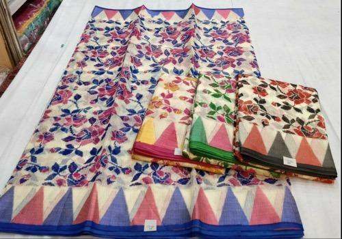 Katan Silk Printed Saree by Krishna Saree Center