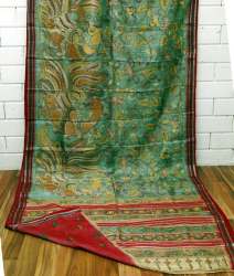 Buy Hand Painted Pen Kalamkari Saree For Women
