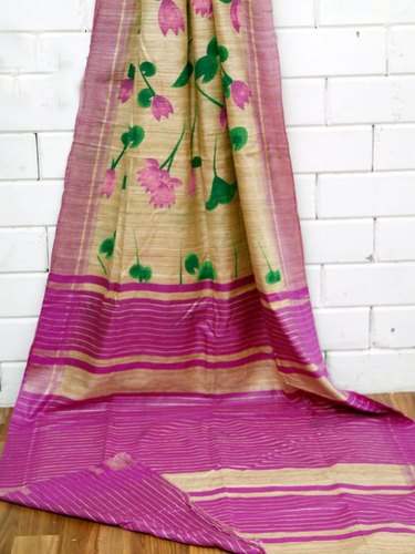 Pure Ghicha Tussar Silk Printed Saree