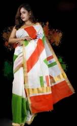 Traditional Kerala Cotton White Saree 