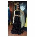 Embroidered Velvet Fabric For Lehenga thumb 1