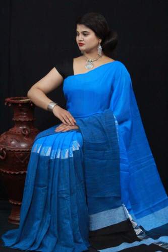 Beautiful SEMI Handloom Linen Sarees