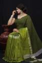 Beautiful SEMI Handloom Linen Sarees thumb 7