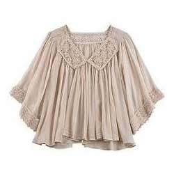 Girls Embroidered Cotton Ruffle Top 