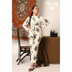 Off white Cotton Printed Co ord Set 