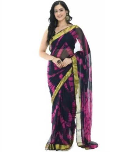 Shibori Print Chiffon Party Wear Saree by Sant Lal Sons