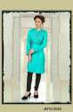Turquoise short plain rayon Kurti