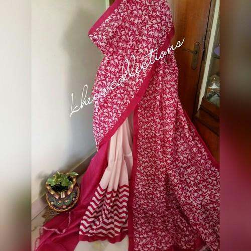 Elegant Block Printed Silk Saree by Kheya 