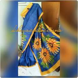 Hand Acid Paint Bishnupur Silk Saree