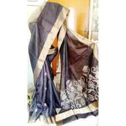Tussar Silk Saree With Jamdani Pallu