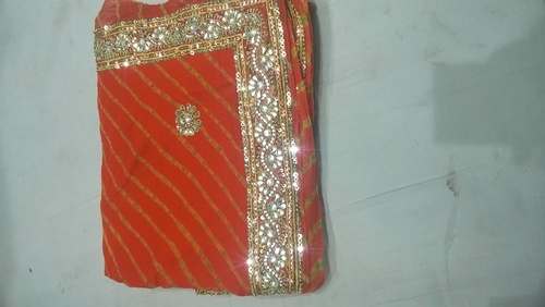 Fancy Lehariya Jaipuri work saree