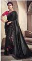 Black Embroidered Georgette Saree With Blouse