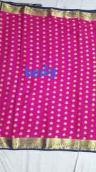 Crepe Saree With Richpallu Butti Contrast Border