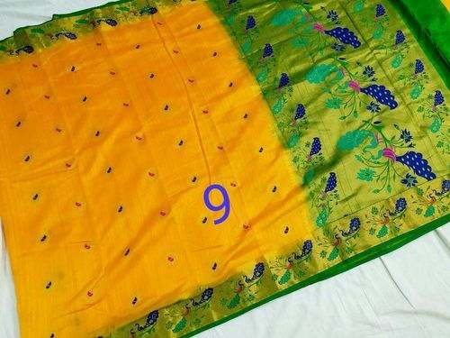 Silk Semi Paithani Peacock Rich Pallu Saree by Kalakruti Sarees