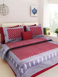Cotton Double Bed Sheet with Pillow Covers 