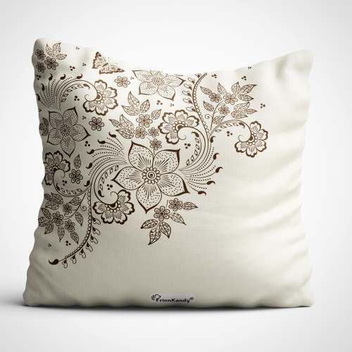 Floral Digital Print Cushion Cover with Filler 
