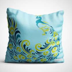Peacock Digital Print Cushion cover with Filler