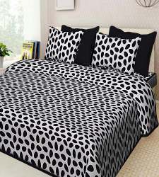 Stone print Double Bed Sheet with 2 Pillow Covers 