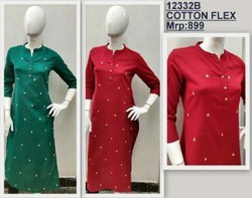 Straight Plain Kurtis by MOKKSHA CLOTHING