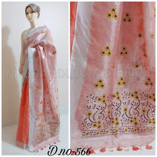 Fancy Cotton Linen Printed Saree