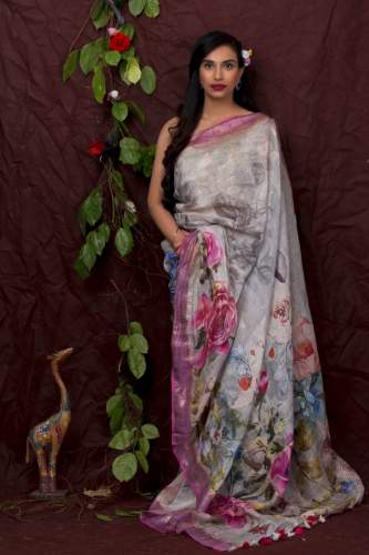 Fancy digital printed Saree by M R Handloom Fabrics