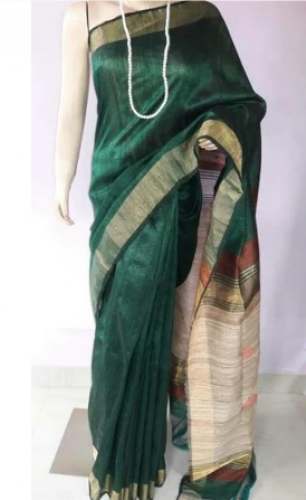 Dhupion Silk Green Saree For Women by FABLOOMSILK