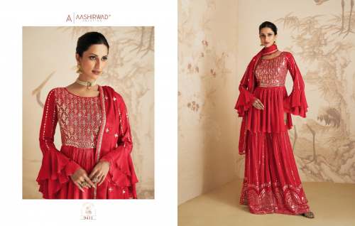 Aashirwad Gulkand Elan Palazzo Suit DN 9411