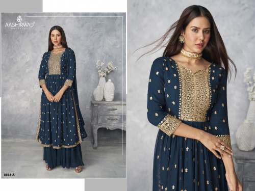  Aashirwad  Heavy Faux Georgette Suit DN 8584 