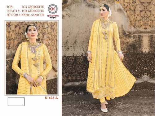 Alkaram Dn 423 Heavy Georgette Pakistani Suit