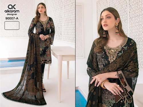 Alkaram DN 90007 Colors With Heavy Embroidery Work