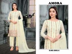 Amora Faux Georgette with Dual Sequence Embroidery work Designer Suit 