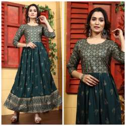 Beautiful 14 Kg Rayon Anarkali Gown Foil Vol 11