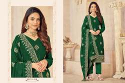 Blooming Vichitra With Embroidery work Designer Suit DN 118