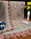 Butterfly Net With Embroider Pakistani Suit DN 126 thumb 7