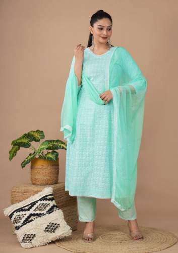 Chikankari vol 1 Cotton Anarkali 3 Pc Set