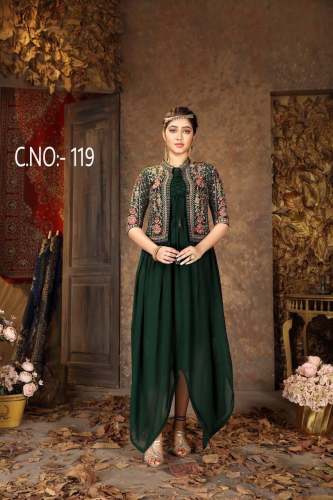 Designer Faux Georgette Gown With Jacket CN 119