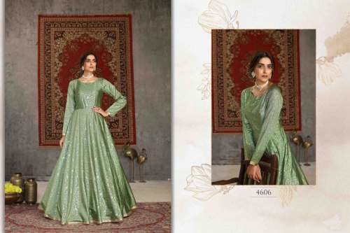 Designer Foil Printed Anarkali Gown DN 4606
