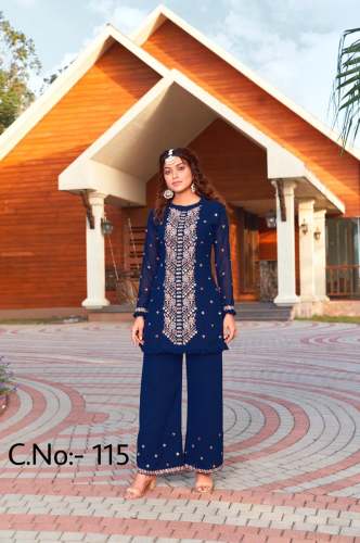 Designer Georgette Suit With Palazzo DN 115